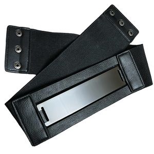 Black chic stretch belt snap closure EUC